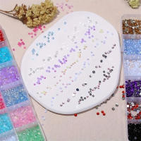 24 Rhinestones Planos AB Fluorescentes Resina Para Decoración De Uñas Y Joyería DIY Material De Vidrio Pack Individual - details 2