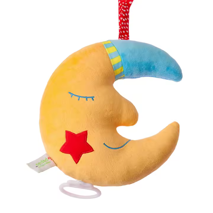 Peluche de calidad con campana de luna y música de buenas noches para bebé, juguete de cama con dibujos animados, campana colgante para cama. - 1
