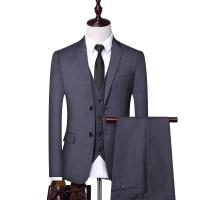 Traje Formal Para Hombre S-6XL Con Chaleco Y Pantalones Traje De Novia Elegante Para Trabajo Y Oficina En Color Sólido Talla Slim Material Poliéster Y Viscosa - details 1