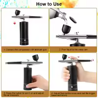 Mini Pintura de Aerógrafo Portátil Pistola de Aerógrafo para Uñas Arte - details 11