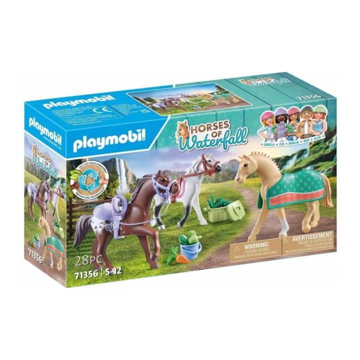 PLAYMOBIL HORSE OF WATERFALL 71356 TRES CABALLOS CON SILLAS
