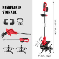 350 RPM Motoazada eléctrica con motor, mini motocultor de 550 W, azada de jardín, cultivador, ancho de trabajo de 30 cm y potente batería de iones de litio de 2000 mAh para Makita 21 V - details 8