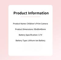 Cámara Digital Para Niños Con Impresión Inmediata Tarjeta De Memoria De 32G Cámara De Fotos Y Videos Para Niños Con Batería Lithium - details 18