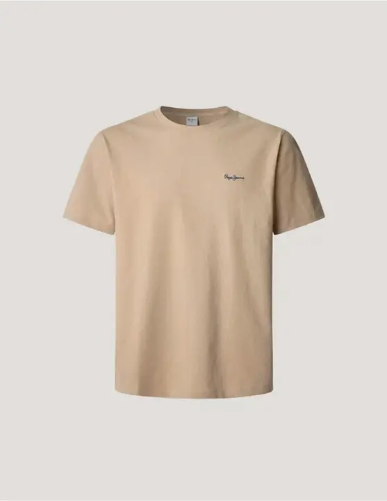 PEPE JEANS Camiseta Pepe Jeans Hombre Logo Bordado Connor Stone Beige - 1