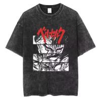 Camiseta De Manga Corta Vintage Berserk Japón Anime Para Hombre Estilo Y2k Con Cuello Redondo Y Cuidado En La Prenda De Ropa - details 1