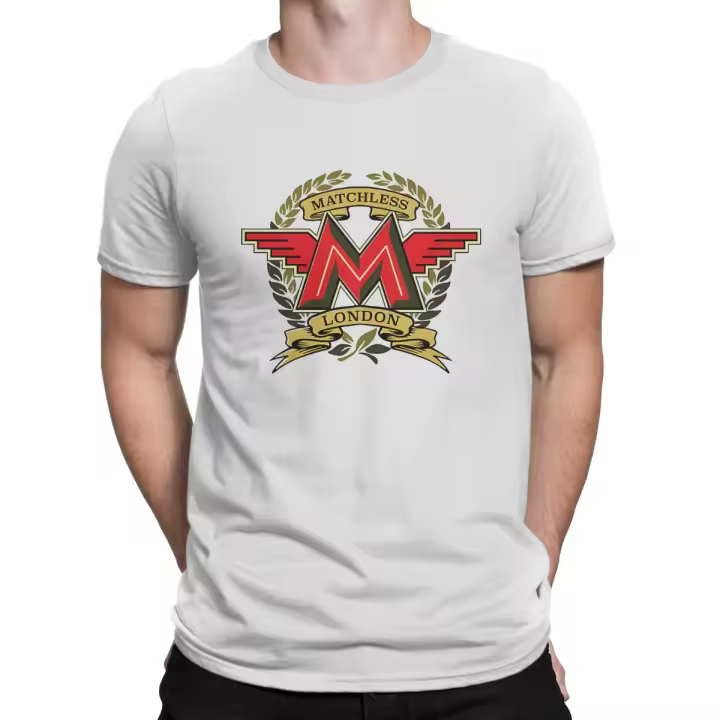 Camiseta De Algodón Para Hombre Estilo Británico Moto Matchless Moda Corta Manga Camisa O-Neck Regalo Ideal Para Todas Las Estaciones - 1