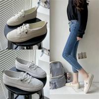 Zapatillas De Mujer Verano Transpirables Planas De Color Sólido Cuero PU Zapatos Casuales Para Mujer Joven Trabajo De Enfermería Blanco - details 6