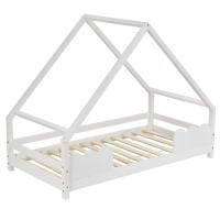 Cama casita cama infantil 90x200cm con protección anticaídas cama de juego cama juvenil madera maciza en color blanco - details 4