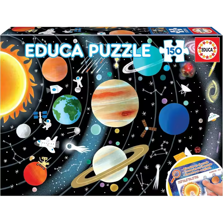 Educa Puzzle 150 piezas  Sistema Solar, Medida  montado 48 x 34 cm, Educa 19584 - 1