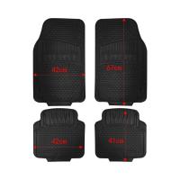 Juego de 4 Alfombras Para Coche, Alfombrillas Universales para Coche,Antideslizantes,Recortables De Caucho,Alfombras Delanteras y Traseras,Color Negro - details 1