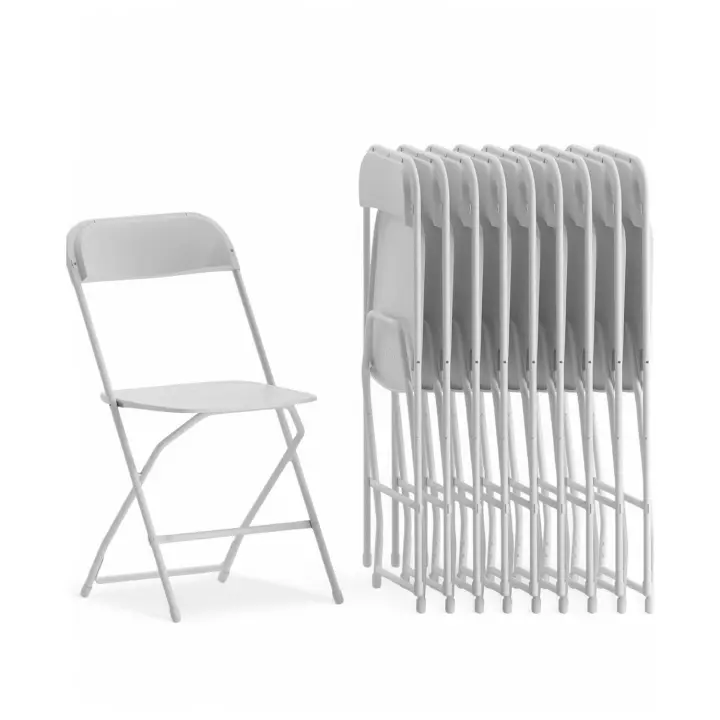 ORION91 Silla Plegable ANDROMEDA Polietileno y Estructura Metálica Color Blanco (44x44x80 cm) Camping Comedor Oficina Salón Teletrabajo Hostelería Restaurante Cocina - SpazioLuzio - 1