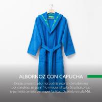 UNITED COLORS OF BENETTON Albornoz con Capucha de Algodón 100% Azul o Verde Rainbow - 360GSM - details 1