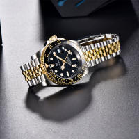 Reloj Mecánico Para Hombre PAGANI DESIGN PD-1662 Cristal De Sapphire GMT Resistente Al Agua 100M Acero Inoxidable Deportivo Con Calendario Completo - details 7