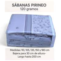 Juego de sábanas pirineo invierno 120 g – Iris Azul bajera 30 cm + largo 200 cm – camas 90 | 105 | 135 | 150 y 180 cm| Mercatienda.es - details 0