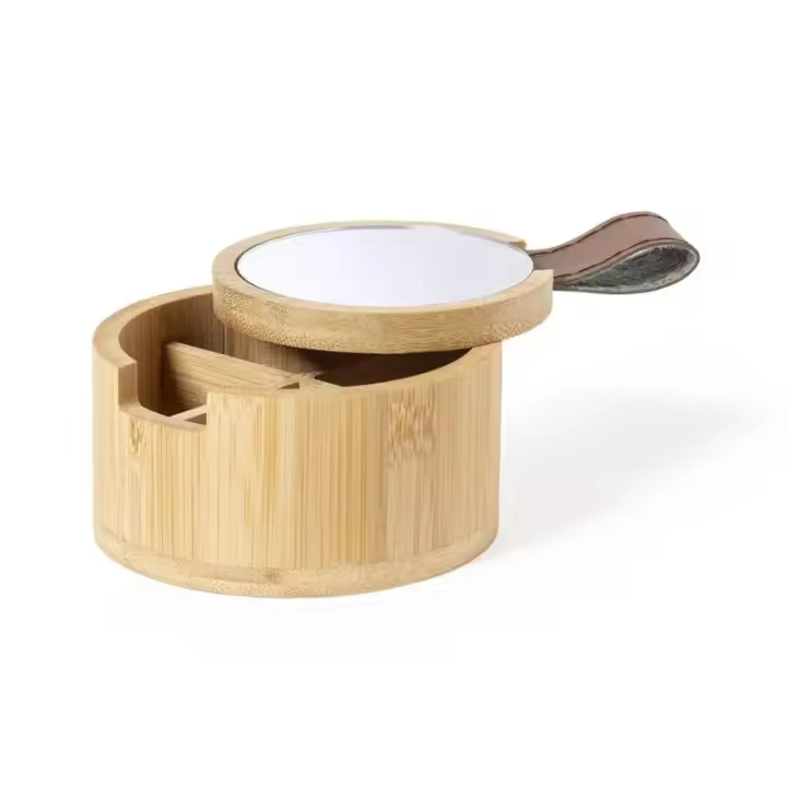 Joyero de Bambú Fontana con Espejo - Organizador de Joyas Elegante y Funcional - 1