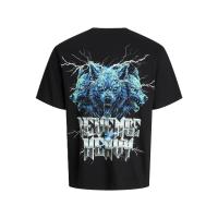 Camiseta hombre Jack & Jones 12283964 negro (black) con estampado de tres lobos en la espalda - details 4