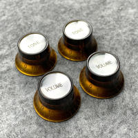 FLEOR 4pcs 2T2V Vintage LP Guitarra Electrónica Volúmenes Y Tonos Control Botones Con Tope De Aluminio Piezas De Guitarra - details 2