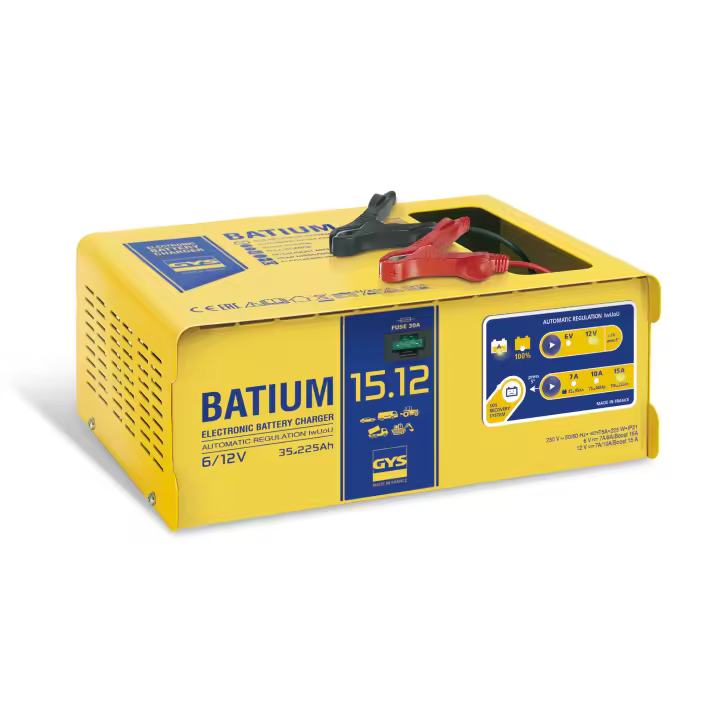 GYS BATIUM 15.12 - Cargador de batería automático con microprocesador 6/12 V - 1