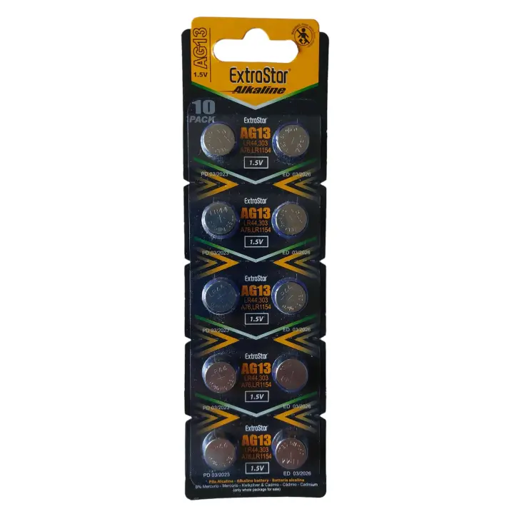 ExtraStar Pilas de botón AG13, 1,5 V, SR44, LR44, LR1154, 357, SR1154 - 1