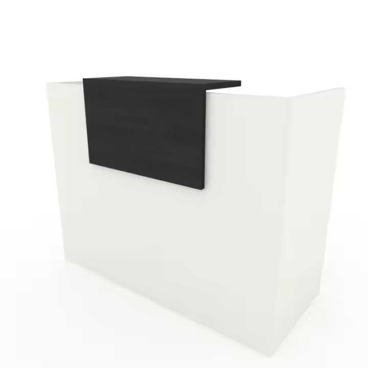 OFICIT Mostrador recepción Basic Low de 120 cm de ancho con sobremostrador en color Gris Azabache. - 1