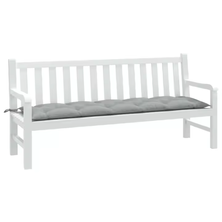vidaXL Cojín para banco de jardín tela gris claro melange 180x50x7 cm - 1