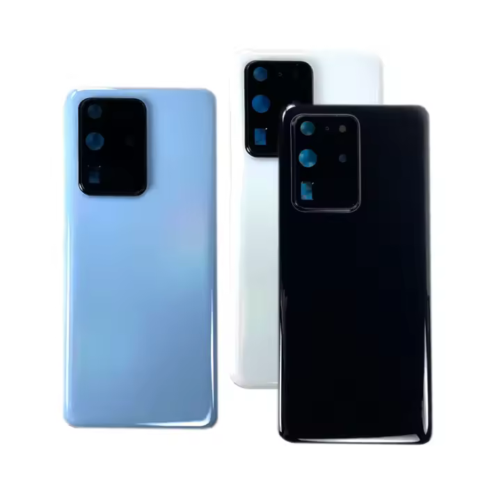 Cubierta De Batería Para Samsung Galaxy S20 Ultra Panel De Aluminio Puerta Trasera Casco Camara Lente Reemplazo Color Negro Blanco Azul - 1