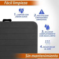 Mesa Plegable Efecto Madera | Gris Oscuro, 180x74 cm | Acero Anticorrosión y HDPE | Resistente, fácil Transporte, fácil Montaje | Ideal Acampadas, Picnic, Catering, Jardín, Terraza - details 0