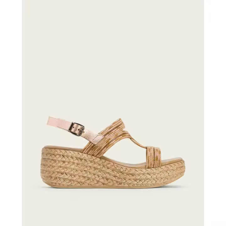 PORRONET 3036-151 Sandalias plataforma mujer 32123 24V SANDALIA CUÑA PLATAFORMA ROSE CUERO - 1