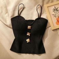1 Pieza Camiseta De Hombro Halter Pequeña Y Elegante Para Verano Para Mujer Deporte Yoga Transpirable Tejido En Punto Sin Cierre - details 8