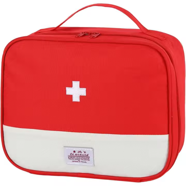 Kit de Emergencia - Bolsa Roja Portátil - Botiquín Médico de Emergencia Grande - Bolsas de Medicamentos Vacías - 1
