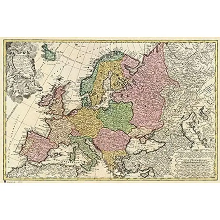 MAXI POSTER MAPA ANTIGUO DE EUROPA  61 x 91,5 cm - 1