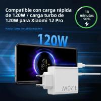 Cargador Ultra Rápido 6A 120W EU Para Xiaomi 11 12 13 14 15 Ultra Redmi Note 11 12 13 POCO F6 X6 pro Tipo C USB Turbo Carga Cable - details 0