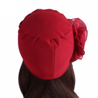 Nueva Bandana Africana Con Gran Flor De Encaje Para Mujer Gorra Elástica Antipérdida De Cabello Turban Para Bodas Y Fiestas Accesorios De Cabello - details 3
