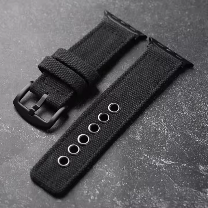 Correa De Reloj De Tela Grua Doble Para Apple Watch Ultra 49MM 45MM 44MM Estilo Rudo Verde Negro Para Hombres - 1