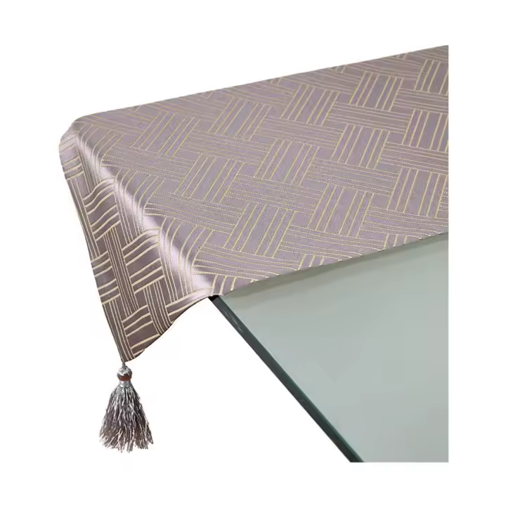 Camino de Mesa Beige con Fondo Dorado Entrelazado 30*180 - Presume de Casa - 1