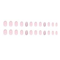 24Pcs Uñas Postizas Cortas Glitónas Estilo Francés Acrílicas Completas Para Mujeres Cabezas Redondas Falsas Para Manicura Press on - details 3