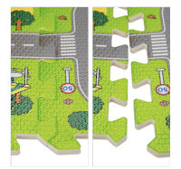 Alfombra Puzzle Ciudad, Colchoneta Juego. Losetas puzzle infantil circuito  Niños, Goma EVA, 9 piezas de 30x30x1cm - details 2