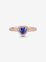 Pandora - Anillo de corazón Azul brilliant with Baño de Gold Rose de 14 K - details 1