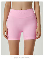 Shorts De Yoga Sin Costuras 4.5" Scrunch Bum Bandas Altas De Ribbed Algodón Para Gimnasio Shorts De Ciclismo De Alta Estirabilidad - details 1