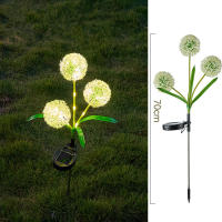 Lámpara Solar Creativa Para Jardín Con Forma De Diente De León Triple Puerta Decorativa Para Exterior Iluminación De Ambiente - details 1