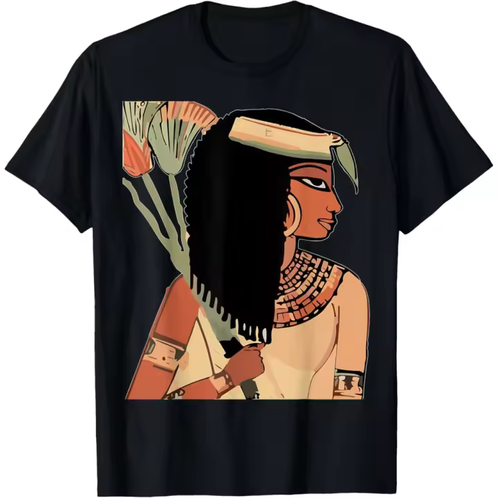 Camiseta de Manga Corta, 100% Algodón, Ropa Unisex para Hombres y Mujeres en 5 Tallas, Camiseta Negra, Cuello redondo con estampado. - 1