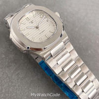 Reloj Automático Tandorio Design Para Hombres Con Dial Texturizado Azul Gris 40mm Movimiento NH35 Impermeable 10BAR Correa De Acero Inoxidable 316L - details 5