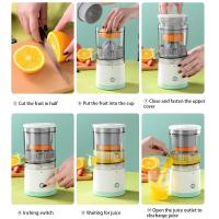 Exprimidor de naranja portátil USB, máquina de jugo multifuncional recargable para el hogar, Mini exprimidor de taza, exprimidores eléctricos inalámbricos, 45W, Automático, - details 3