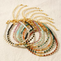 Pulsera Bohemia De Piedra Preciosa Semi-preciosa Y Hierro Con Cuentas Cuadradas De 2mm Y Cobre Estilo Diario Para Juntar Joyería Bonita - details 1