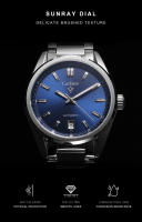 Reloj Mecánico Automático Para Hombre CADISEN Luminoso Con Cristal De Zafiro Acero Inoxidable Resistente Al Agua 10Bar Reloj Verde AR Coating - details 4