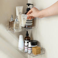 Estante Flotante De Acrílico Transparente Adhesivo Para Decoración De Pared Almacenamiento Librería De Baño Dispensador De Jabón Soporte - details 2