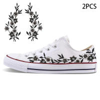 2PCS Parches Bordados De Floral Negro Para Ropa Zapatos Gorra Bolsa Chaqueta DIY Regalo Con Adhesivo Calentado Soldadura - details 4