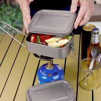 Caja De Almuerzo De Titanio Para Camping 800ml Caja De Alimentos Rectangular De Portátil Con Cierre Para Exteriores - details 9