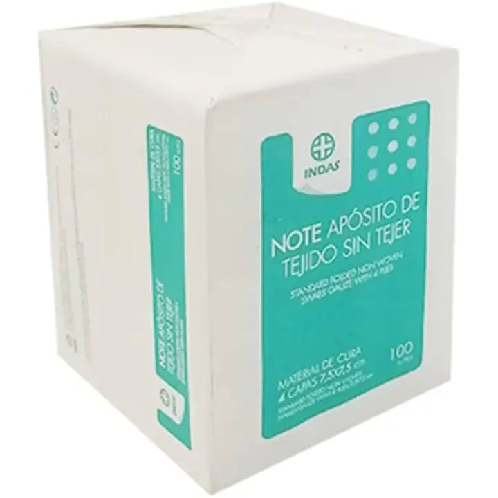 Indas Gasas de Tejido sin Tejer, 4 capas, No Estériles 7,5 x 7,5cm PACK 5 UDS - 1