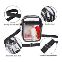 Bolso De Hombro Transparente Para Mujer PVC Aprobado Para Estadios Y Conciertos Con Bolsillo Frontal Bolso Cruzado Sencillo De Mano Casual - details 2